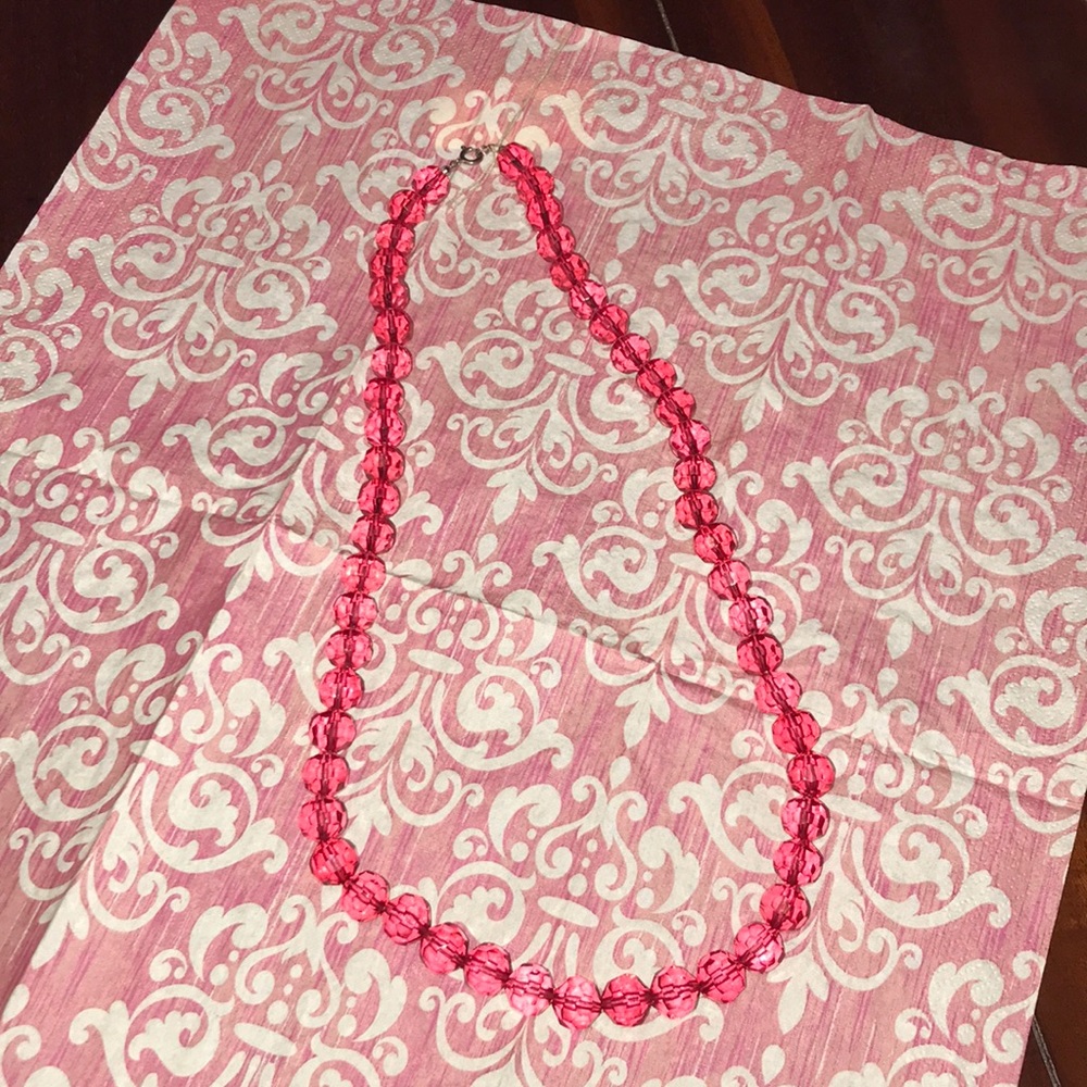 Vintage Pink Bead Necklace